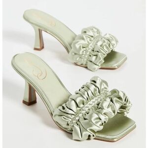 Sam Edelman Women's Kady Heeled Sandals Pistachio Satin